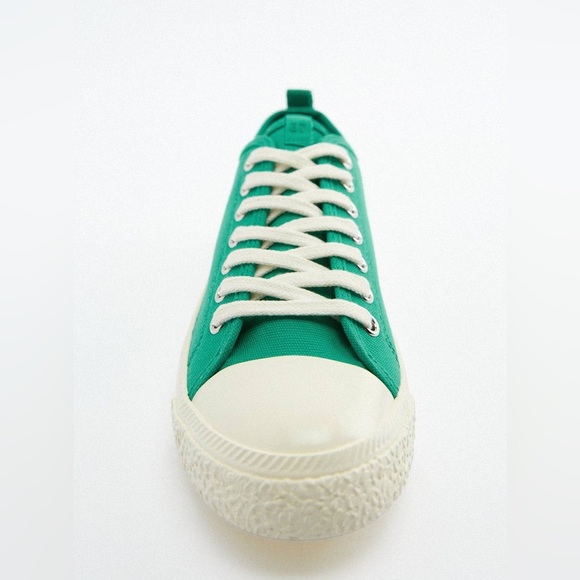 Zara Canvas Athletic Sneakers - Green - Picture 2 of 6